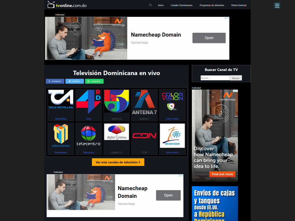 Página web de canales de tv dominicana